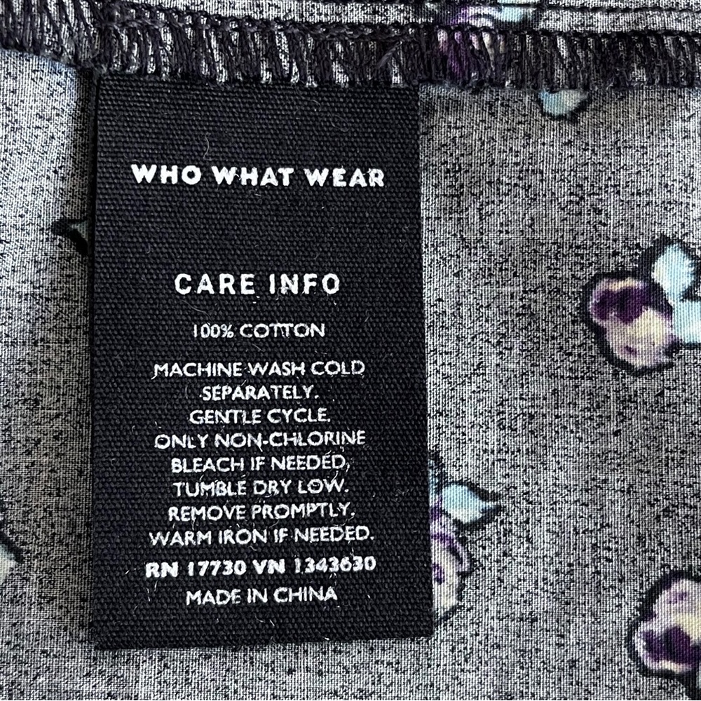 Who What Wear Black Floral 100% Cotton Maxi Dress Size M - Picture 10 of 11